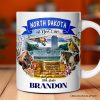 Artistic North Dakota State Themes and Landmarks Personalized Mug With Custom Name Artistic North Dakota State Themes and Landmarks Personalized Mug With Custom Name