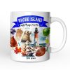 Artistic Rhode Island State Themes and Landmarks Personalized Mug With Custom Name Artistic Rhode Island State Themes and Landmarks Personalized Mug With Custom Name