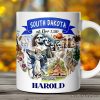 Artistic South Dakota State Themes and Landmarks Personalized Mug With Custom Name Artistic South Dakota State Themes and Landmarks Personalized Mug With Custom Name