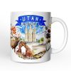 Artistic Utah State Themes and Landmarks Personalized Mug With Custom Name