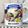 Artistic West Virginia State Themes and Landmarks Personalized Mug With Custom Name Artistic West Virginia State Themes and Landmarks Personalized Mug With Custom Name