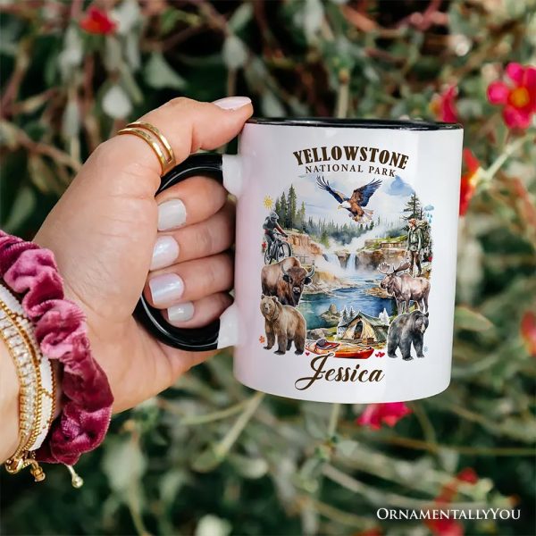 Artistically Vibrant Yellowstone National Park Personalized Mug, Wildlife and Nature Gift and Souvenir with Custom Name Artistically Vibrant Yellowstone National Park Personalized Mug, Wildlife and Nature Gift and Souvenir with Custom Name