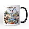 Artistically Vibrant Yellowstone National Park Personalized Mug, Wildlife and Nature Gift and Souvenir with Custom Name Artistically Vibrant Yellowstone National Park Personalized Mug, Wildlife and Nature Gift and Souvenir with Custom Name