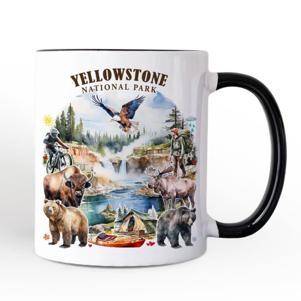 Artistically Vibrant Yellowstone National Park Personalized Mug, Wildlife and Nature Gift and Souvenir with Custom Name Artistically Vibrant Yellowstone National Park Personalized Mug, Wildlife and Nature Gift and Souvenir with Custom Name