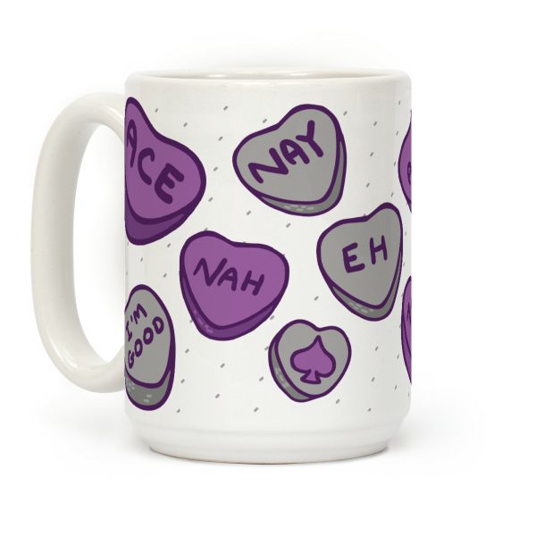 Asexual Conversation Hearts Coffee Mug Asexual Conversation Hearts Coffee Mug