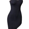 Asymmetric Chain Detail Sleeveless Bandage Party Dress - Black