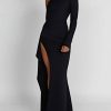 Asymmetric One Shoulder High Slit Drape Maxi Dress Asymmetric One Shoulder High Slit Drape Maxi Dress