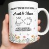 Aunt & Niece Always Connected by Heart With Flowers - Personalized Custom Coffee Mug - AUNT004_MG