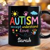 Autism Awareness Brushstroke Personalized Mug, Colorful Autism Support Gift for Autism Month with Custom Name Autism Awareness Brushstroke Personalized Mug, Colorful Autism Support Gift for Autism Month with Custom Name