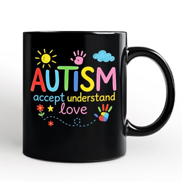Autism Awareness Brushstroke Personalized Mug, Colorful Autism Support Gift for Autism Month with Custom Name Autism Awareness Brushstroke Personalized Mug, Colorful Autism Support Gift for Autism Month with Custom Name