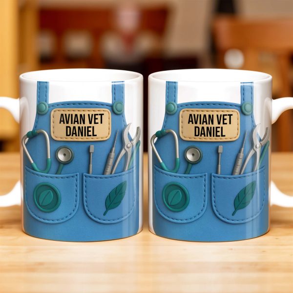 Avian Vet Customizable Mug With Medical Instruments - Personalized Custom Coffee Mug - DOC049_MG Avian Vet Customizable Mug With Medical Instruments - Personalized Custom Coffee Mug - DOC049_MG