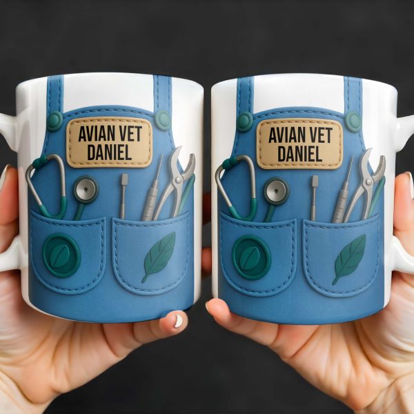 Avian Vet Customizable Mug With Medical Instruments - Personalized Custom Coffee Mug - DOC049_MG Avian Vet Customizable Mug With Medical Instruments - Personalized Custom Coffee Mug - DOC049_MG