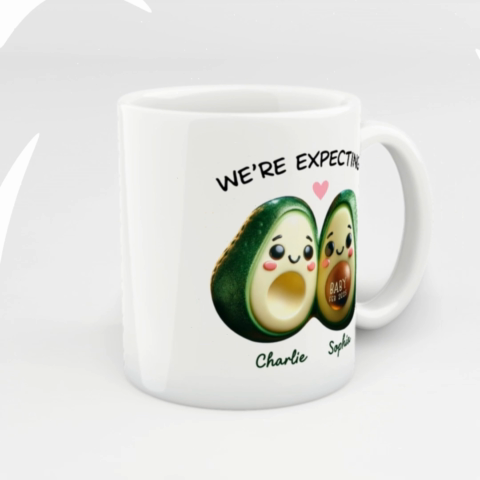 Avocado Couple Expecting Parents Pregnancy Announcement Keepsake Personalized Mug Avocado Couple Expecting Parents Pregnancy Announcement Keepsake Personalized Mug