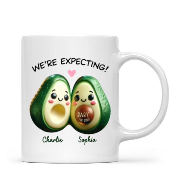 Avocado Couple Expecting Parents Pregnancy Announcement Keepsake Personalized Mug Avocado Couple Expecting Parents Pregnancy Announcement Keepsake Personalized Mug