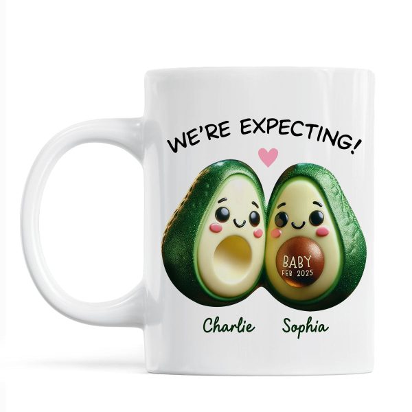 Avocado Couple Expecting Parents Pregnancy Announcement Keepsake Personalized Mug Avocado Couple Expecting Parents Pregnancy Announcement Keepsake Personalized Mug