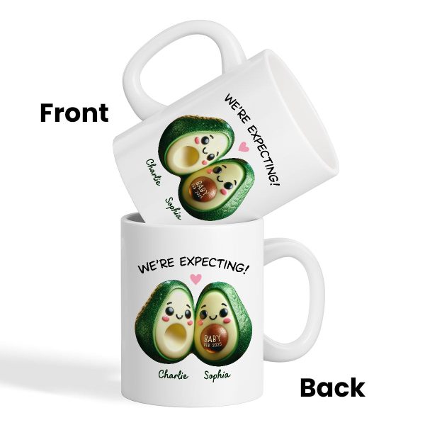 Avocado Couple Expecting Parents Pregnancy Announcement Keepsake Personalized Mug Avocado Couple Expecting Parents Pregnancy Announcement Keepsake Personalized Mug
