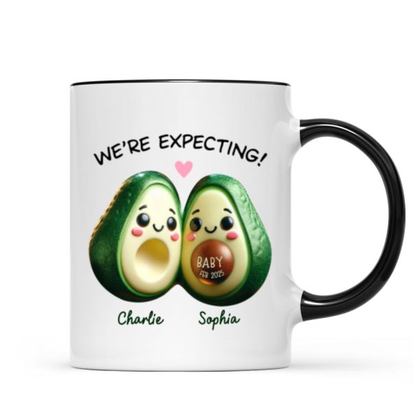 Avocado Couple Expecting Parents Pregnancy Announcement Keepsake Personalized Mug Avocado Couple Expecting Parents Pregnancy Announcement Keepsake Personalized Mug