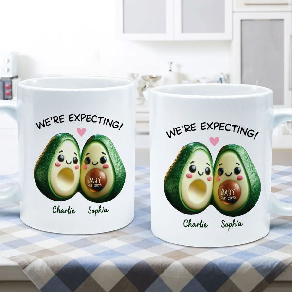 Avocado Couple Expecting Parents Pregnancy Announcement Keepsake Personalized Mug Avocado Couple Expecting Parents Pregnancy Announcement Keepsake Personalized Mug