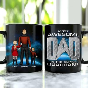 Awesome Dad And Children 02QHDT100523HH Personalized Family Black Mug