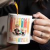 Awesome Like My Daughter, Cartoon Characters And City Skyline - Personalized Custom Coffee Mug - DAD132_MG