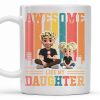 Awesome Like My Daughter, Cartoon Characters And City Skyline - Personalized Custom Coffee Mug - DAD132_MG