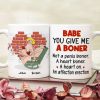 Babe You Give Me A Boner, Naughty Make Love Old Couple White Mug Happy Valentine's Day Babe You Give Me A Boner, Naughty Make Love Old Couple White Mug Happy Valentine's Day