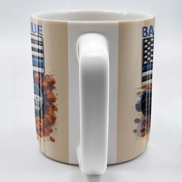 Back The Blue, Police Car and American Flag - Personalized Custom Coffee Mug - OFC019_MG