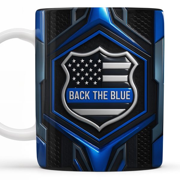Back The Blue, Shield and Stars - Personalized Custom Coffee Mug - OFC018_MG Back The Blue, Shield and Stars - Personalized Custom Coffee Mug - OFC018_MG