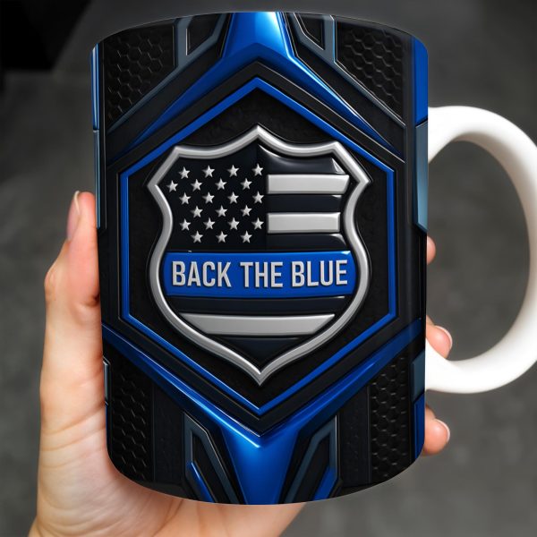 Back The Blue, Shield and Stars - Personalized Custom Coffee Mug - OFC018_MG Back The Blue, Shield and Stars - Personalized Custom Coffee Mug - OFC018_MG