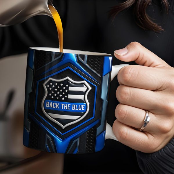 Back The Blue, Shield and Stars - Personalized Custom Coffee Mug - OFC018_MG Back The Blue, Shield and Stars - Personalized Custom Coffee Mug - OFC018_MG
