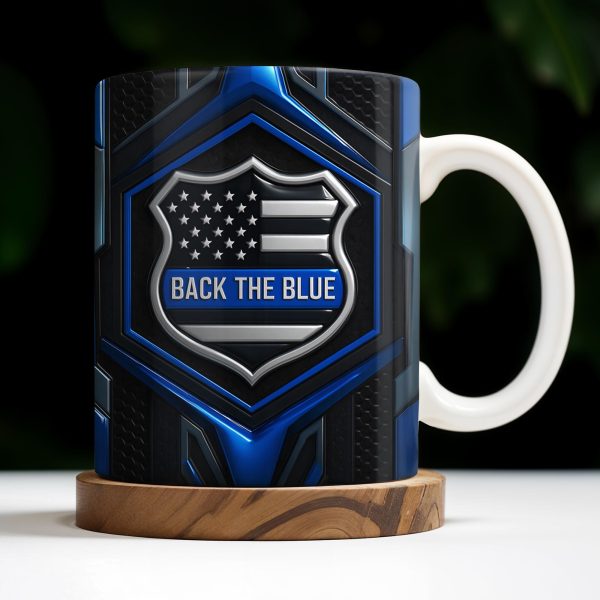 Back The Blue, Shield and Stars - Personalized Custom Coffee Mug - OFC018_MG Back The Blue, Shield and Stars - Personalized Custom Coffee Mug - OFC018_MG