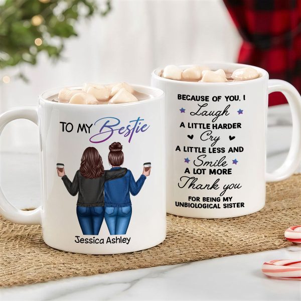 Back View Besties To My Bestie Personalized Mug, Christmas Gift For Best Friends, BFF Back View Besties To My Bestie Personalized Mug, Christmas Gift For Best Friends, BFF