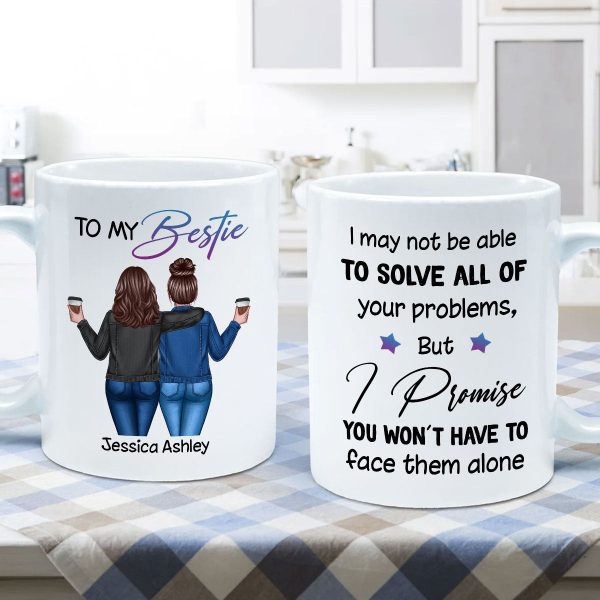 Back View Besties To My Bestie Personalized Mug, Christmas Gift For Best Friends, BFF Back View Besties To My Bestie Personalized Mug, Christmas Gift For Best Friends, BFF