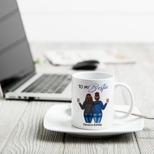 Back View Besties To My Bestie Personalized Mug, Christmas Gift For Best Friends, BFF Back View Besties To My Bestie Personalized Mug, Christmas Gift For Best Friends, BFF