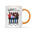 Back View Sisters Walking Forever Linked Together Personalized Mug, Gift For Sisters, Siblings Back View Sisters Walking Forever Linked Together Personalized Mug, Gift For Sisters, Siblings