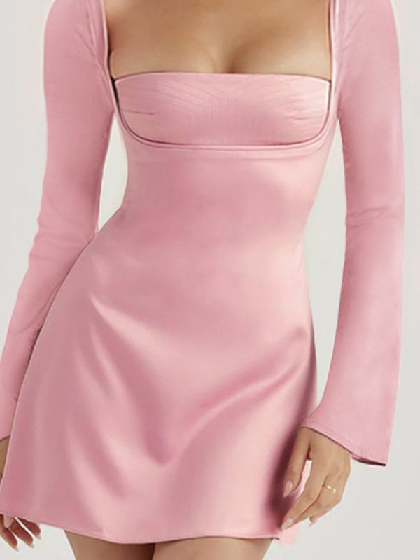 Backless Charmaine Romantic Long Sleeve Mini Dress Backless Charmaine Romantic Long Sleeve Mini Dress