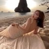 Backless Hollow Knit Split Maxi Dresses Backless Hollow Knit Split Maxi Dresses