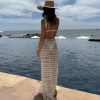 Backless Hollow Knit Split Maxi Dresses Backless Hollow Knit Split Maxi Dresses