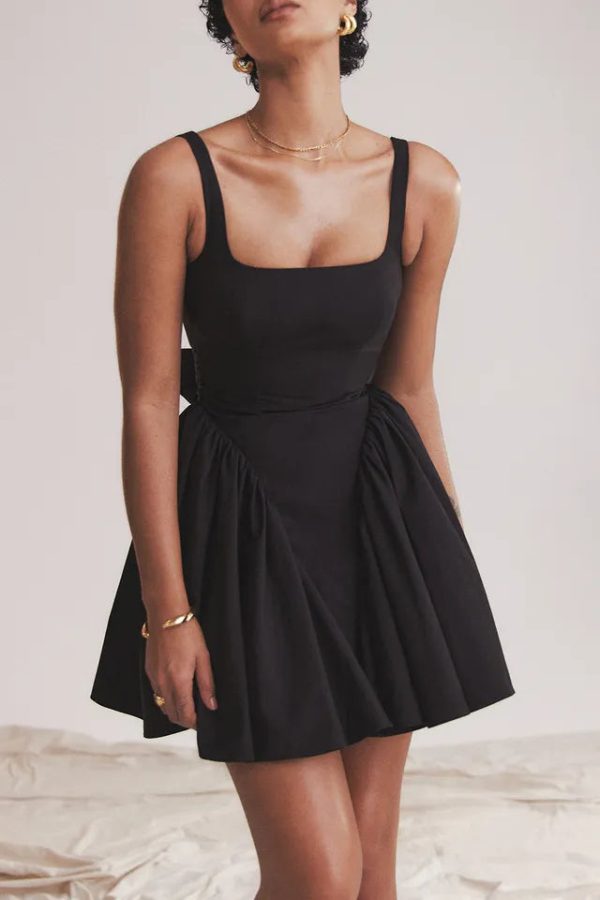 Backless Large Bow Mini Dress Backless Large Bow Mini Dress