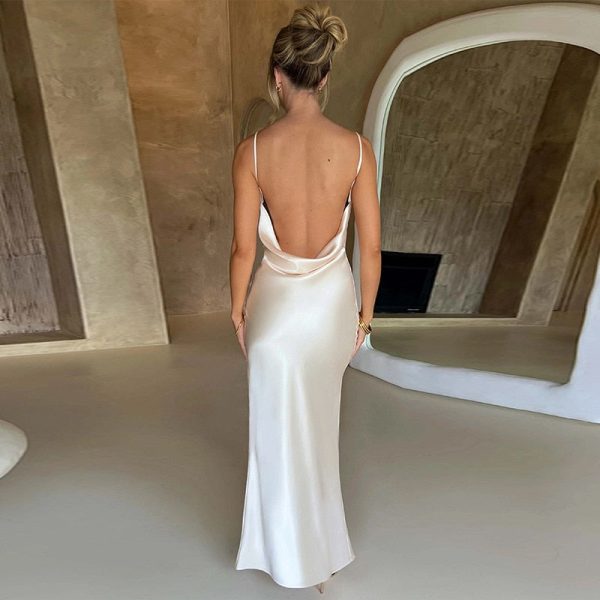 Backless Sleeveless Slim Long Dresses Backless Sleeveless Slim Long Dresses