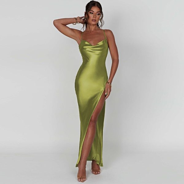 Backless Sleeveless Slim Long Dresses Backless Sleeveless Slim Long Dresses