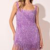 Backless Tassels Sleeveless Mini Dress