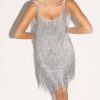 Backless Tassels Sleeveless Mini Dress