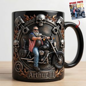 Badass Skull Motorcycle Mug - Custom Photo Gifts For Motorcycle Lovers 01hudt170126