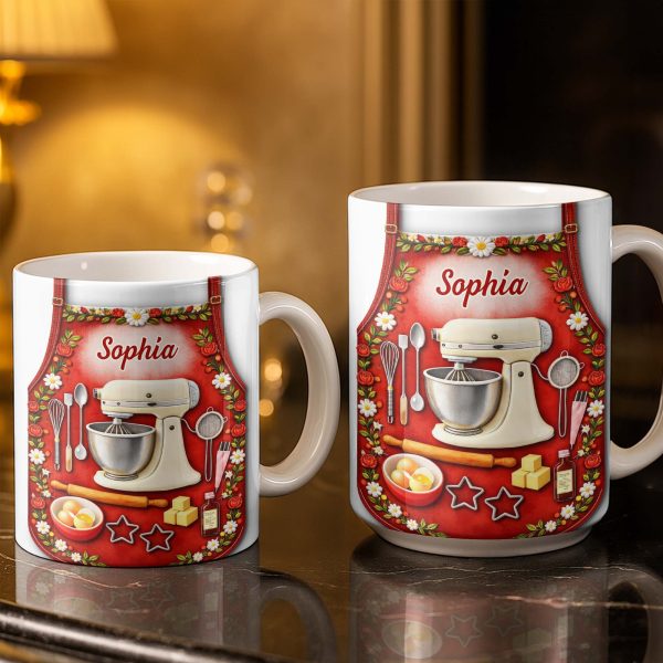 Bake The World A Better Place Kitchen Delights - Personalized Custom Coffee Mug - HOB027_MG