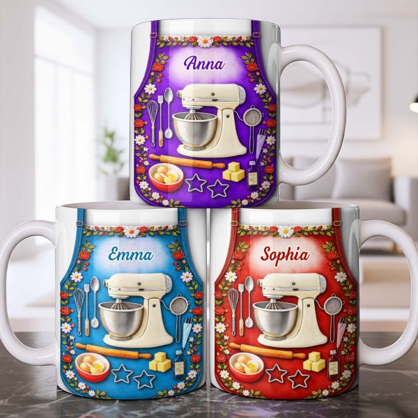 Bake The World A Better Place Kitchen Delights - Personalized Custom Coffee Mug - HOB027_MG