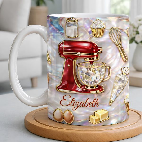 Baking With Love And A Dash Of Magic Stand Mixer And Whisk - Personalized Custom Coffee Mug - HOB115_MG Baking With Love And A Dash Of Magic Stand Mixer And Whisk - Personalized Custom Coffee Mug - HOB115_MG