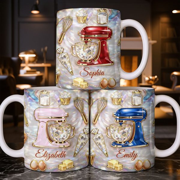 Baking With Love And A Dash Of Magic Stand Mixer And Whisk - Personalized Custom Coffee Mug - HOB115_MG Baking With Love And A Dash Of Magic Stand Mixer And Whisk - Personalized Custom Coffee Mug - HOB115_MG