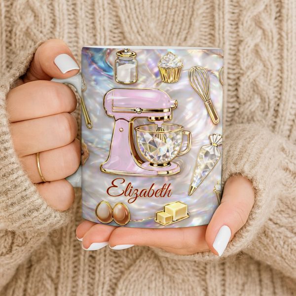 Baking With Love And A Dash Of Magic Stand Mixer And Whisk - Personalized Custom Coffee Mug - HOB115_MG Baking With Love And A Dash Of Magic Stand Mixer And Whisk - Personalized Custom Coffee Mug - HOB115_MG