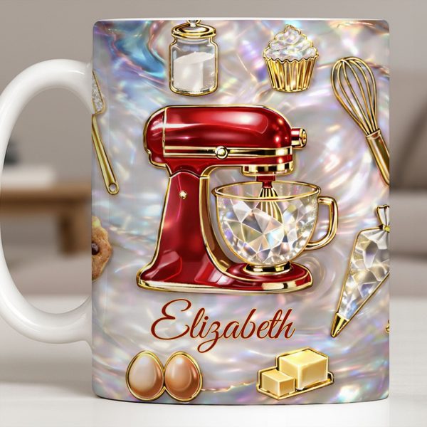 Baking With Love And A Dash Of Magic Stand Mixer And Whisk - Personalized Custom Coffee Mug - HOB115_MG Baking With Love And A Dash Of Magic Stand Mixer And Whisk - Personalized Custom Coffee Mug - HOB115_MG